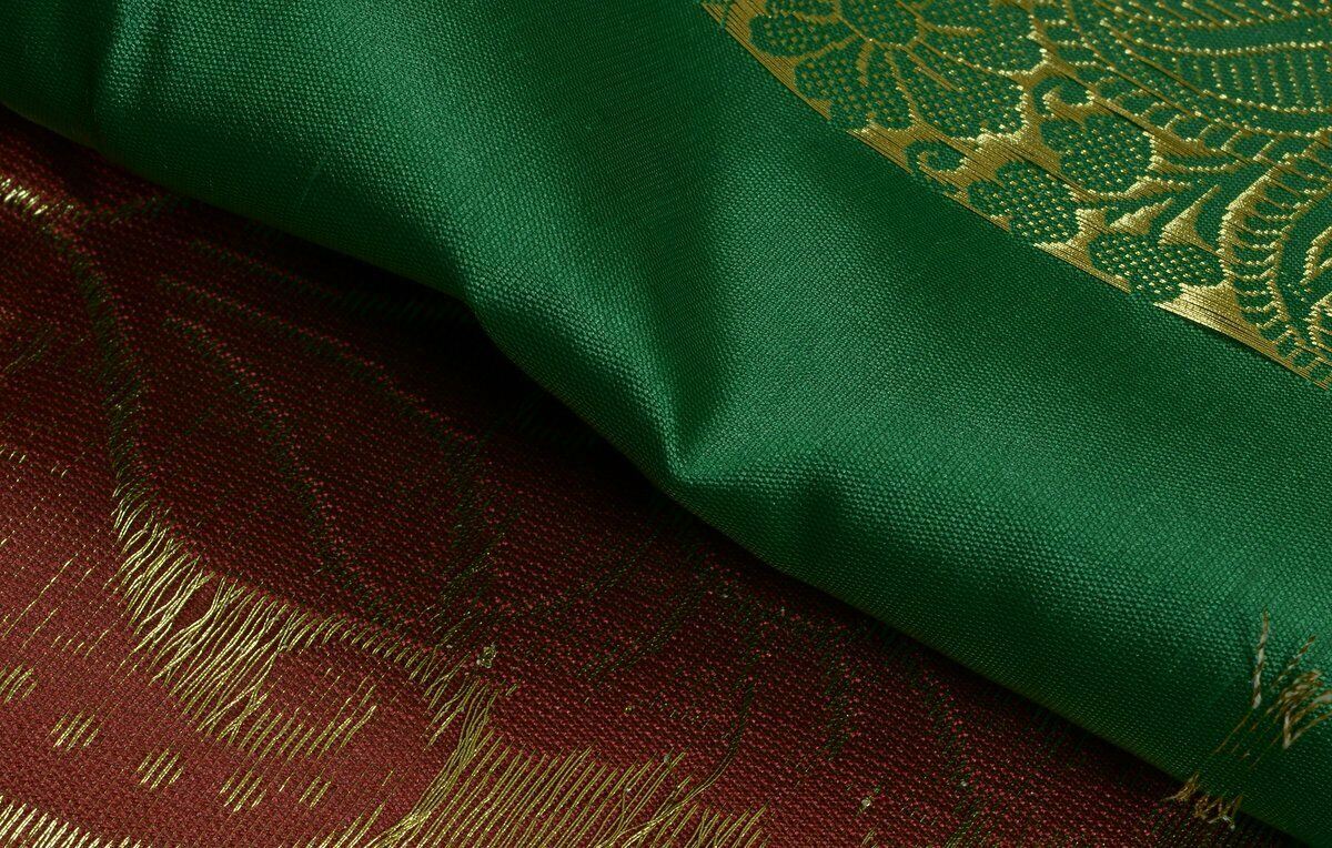 Indian Art Silk Zari Woven Ethnic Saree Curtain Craft Sari Fabric Green