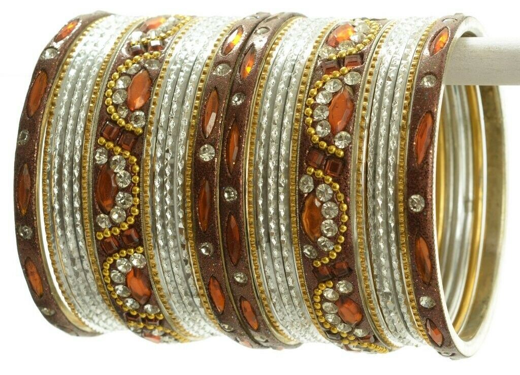 Indian Bangles Set of 26 Ethnic Bracelets Bridal Churi Kangan White 2-4