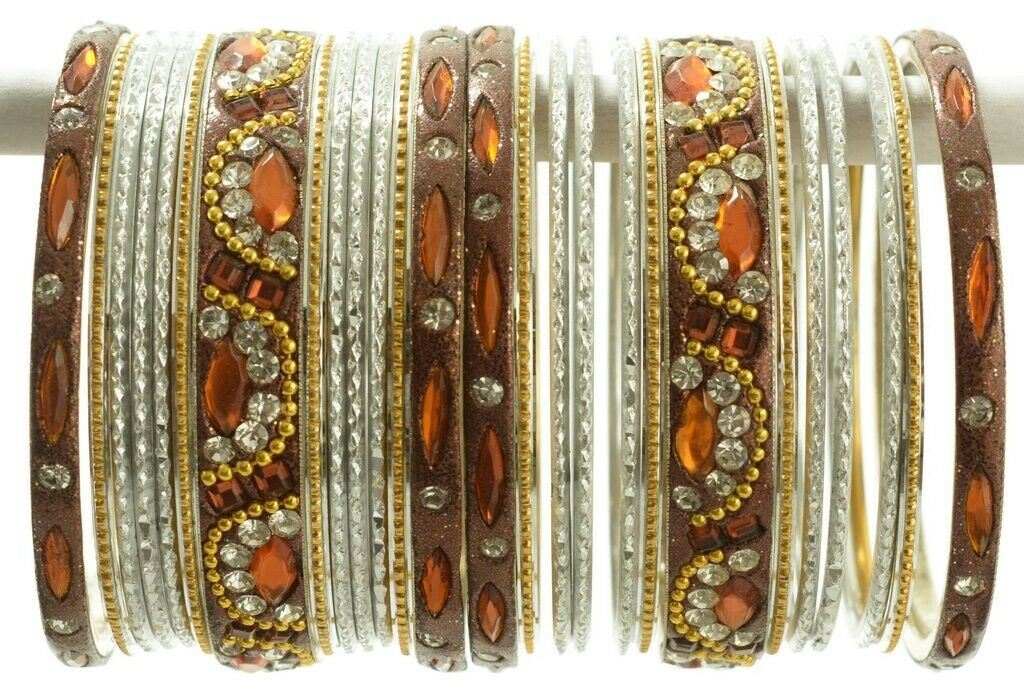 Indian Bangles Set of 26 Ethnic Bracelets Bridal Churi Kangan White 2-4