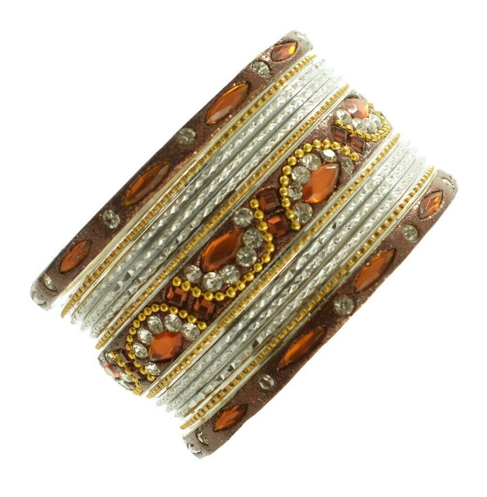 Indian Bangles Set of 26 Ethnic Bracelets Bridal Churi Kangan White 2-4