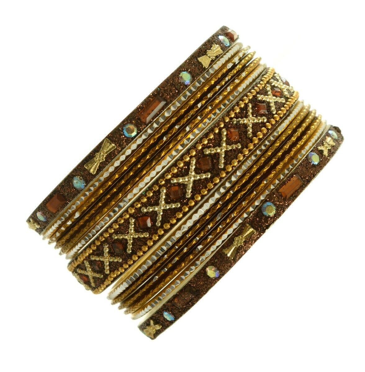 Indian Bangles Set of 26 Ethnic Bracelets Traditional Churi Antique Green 2-8
