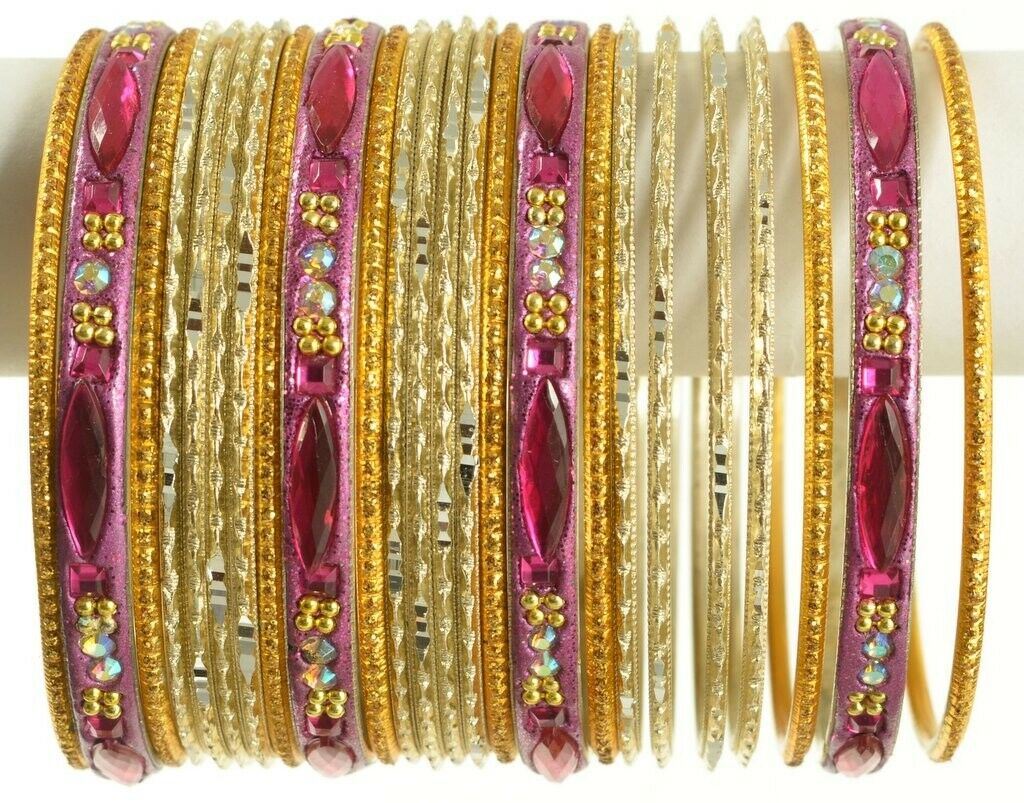 Indian Bangles Set Ethnic Traditional Bracelets Bollywood Bridal Churi 2.6 Cream