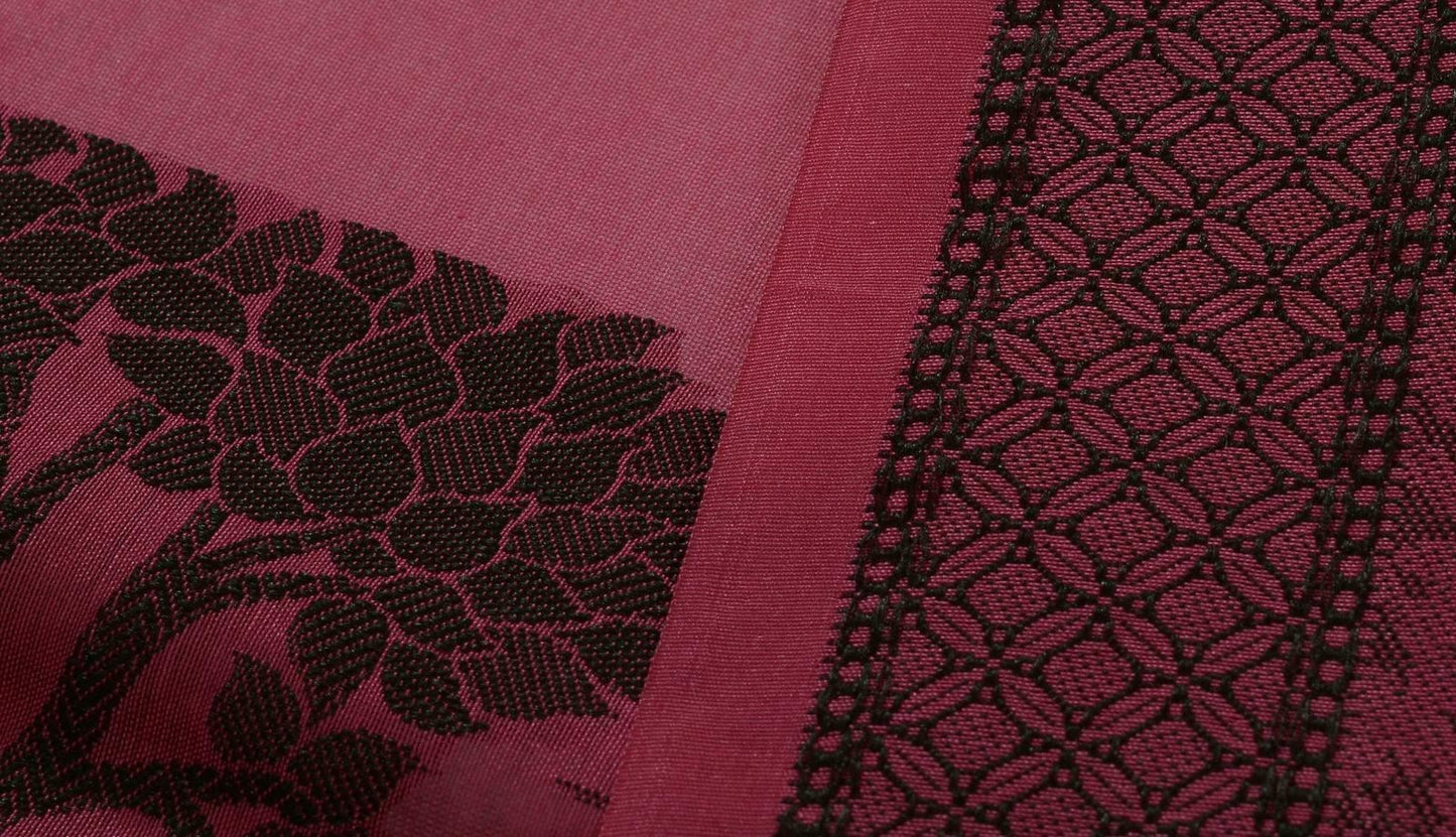 Woven Cotton Blend Indian Long Stole Banaras Ganga Ghat Dupatta Deep Deep Pink