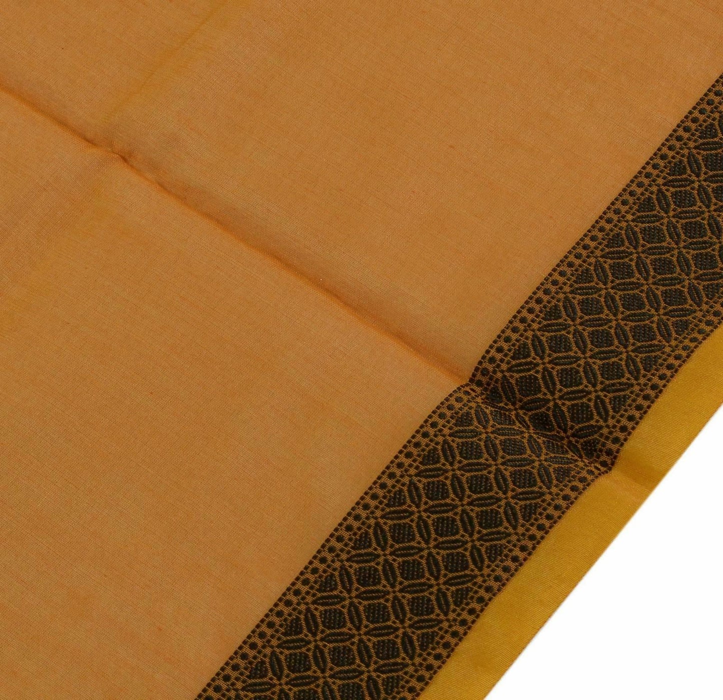 Woven Cotton Blend Indian Long Stole Banaras Ganga Ghat Dupatta Deep Mustard