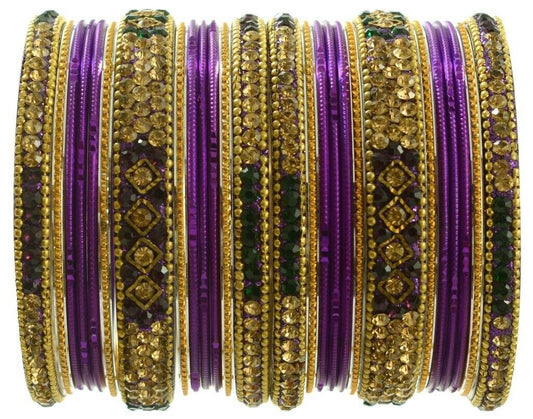 Indian Bangles Set Ethnic Traditional Bracelets Bollywood Bridal Churi 2.8 Purpl