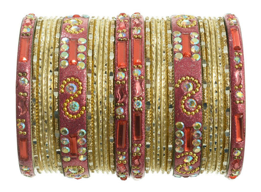 Indian Bangles Set of 26 Ethnic Bracelets Belly Dance Churi Kangan Cream 2.4