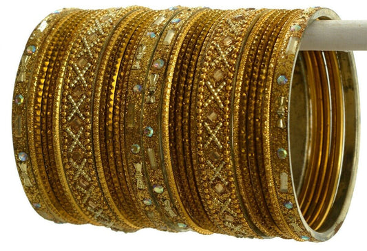 Indian Bangles Set of 26 Ethnic Bracelets Traditional Churi Antique Green 2-8