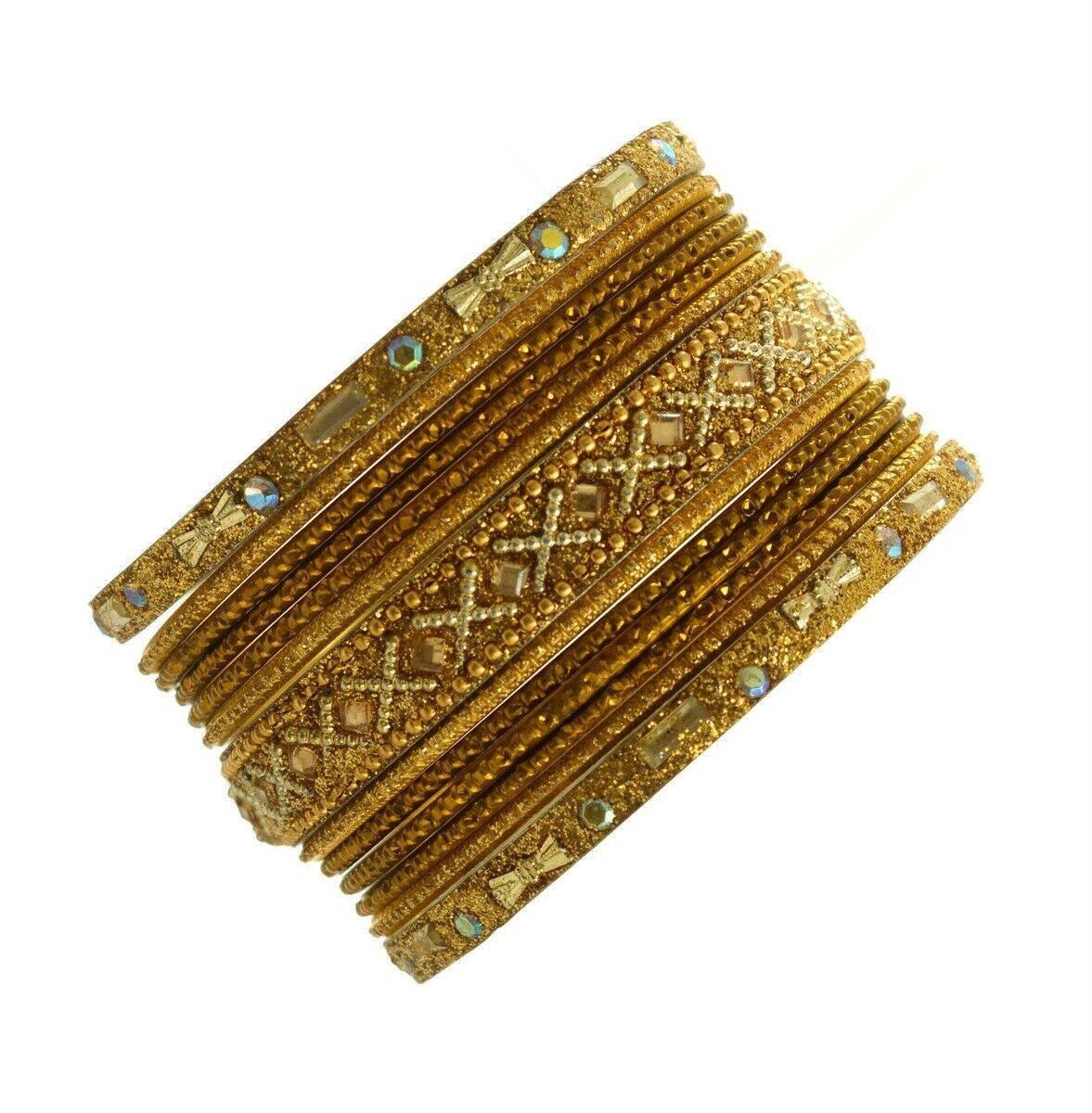 Indian Bangles Set of 26 Ethnic Bracelets Traditional Churi Antique Green 2-8