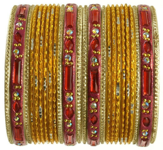 Indian Bangles Set Ethnic Traditional Bracelets Bollywood Bridal Churi 2.6 Gold