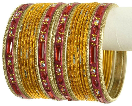 Indian Bangles Set Ethnic Traditional Bracelets Bollywood Bridal Churi 2.6 Gold