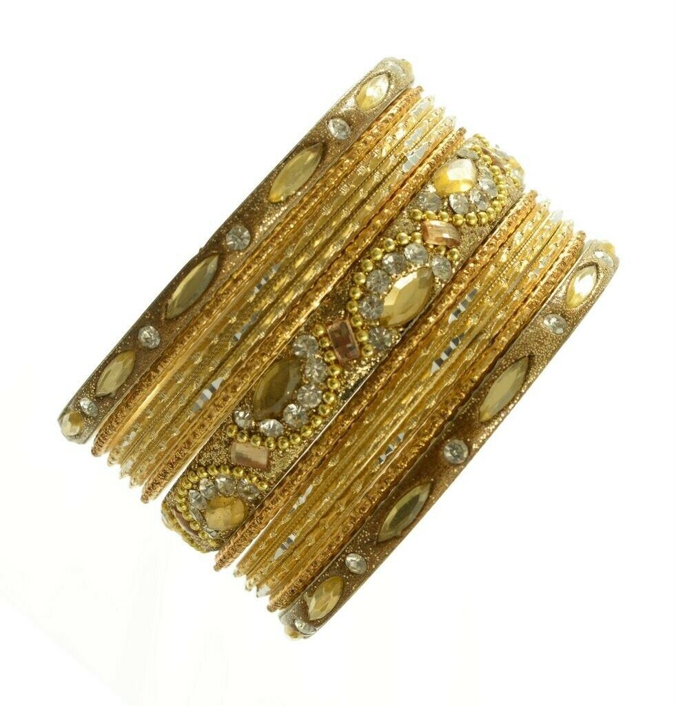 Indian Bangles Set of 26 Ethnic Bracelets Bridal Churi Kangan Cream 2-6