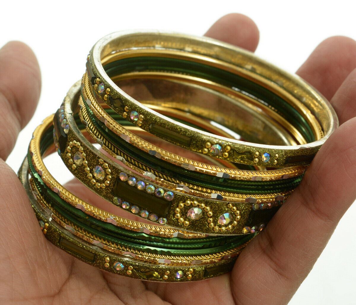 Indian Bangles Set of 26 Ethnic Bracelets Bollywood Churi Kangan Green 2.8