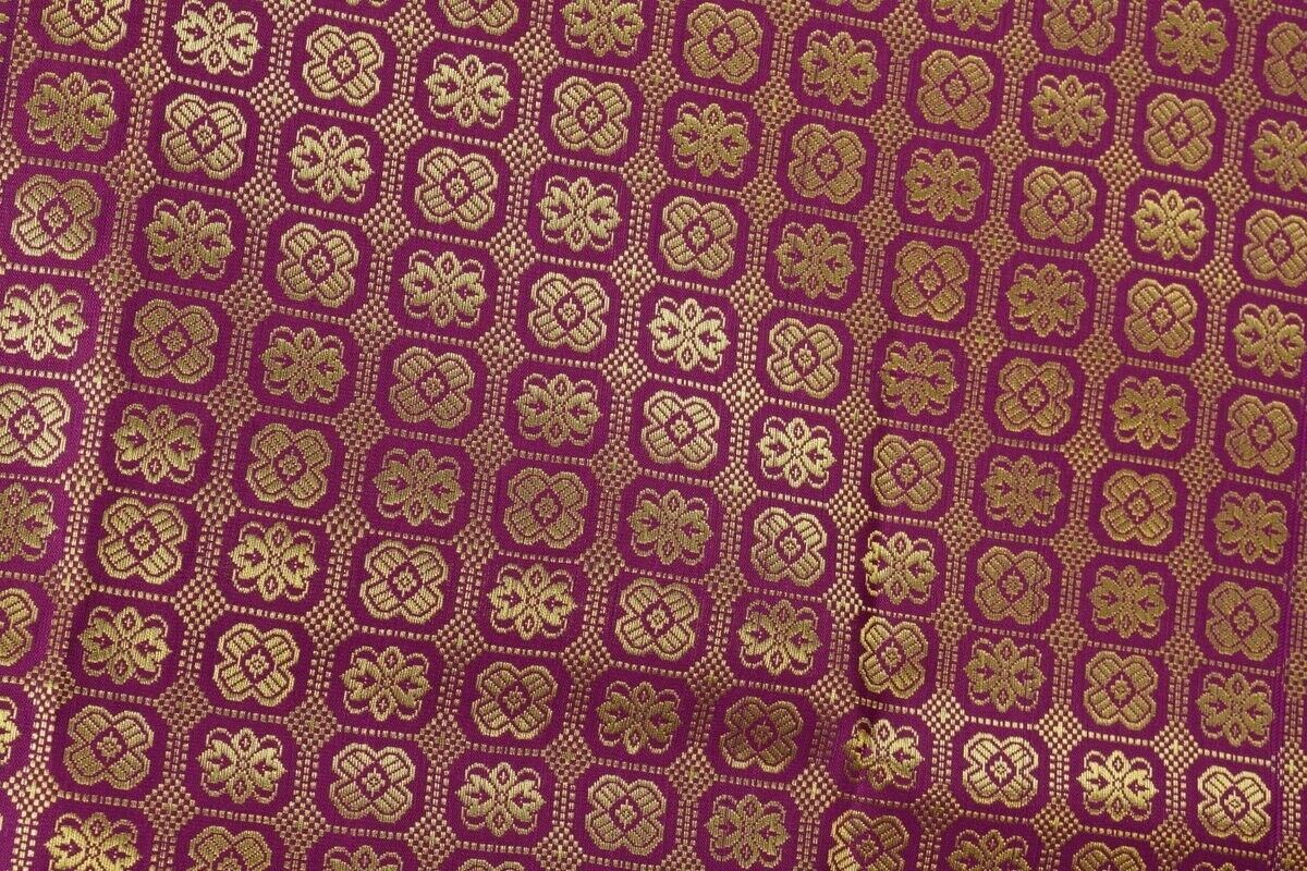 Banarasi Dupatta Indian Art Silk Woven Zari Brocade Long Stole Shawl Purple