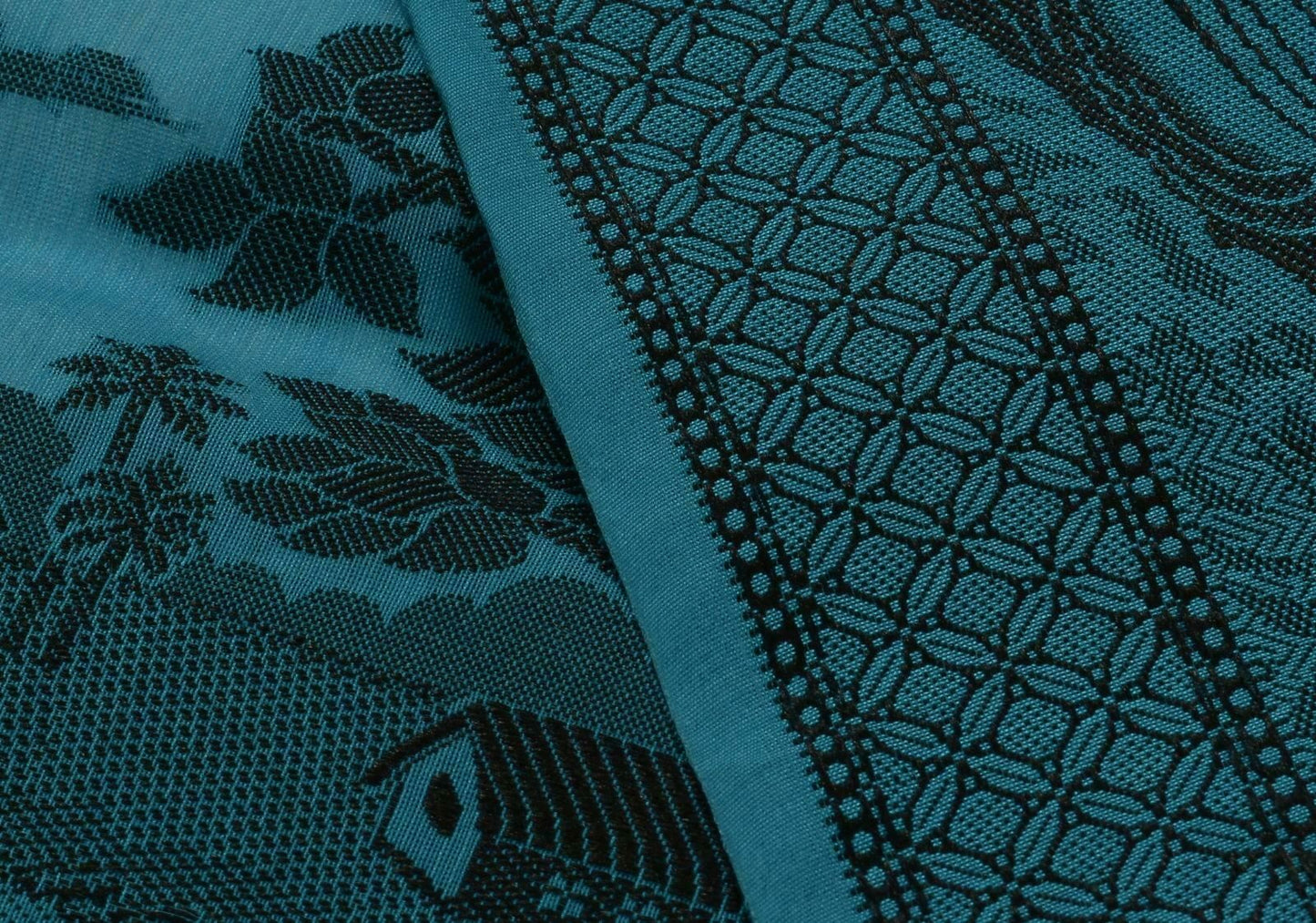 Woven Cotton Blend Indian Long Stole Banaras Ganga Ghat Dupatta Deep Blue