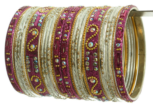 Indian Bangles Set of 26 Ethnic Bracelets Belly Dance Churi Kangan White 2.10