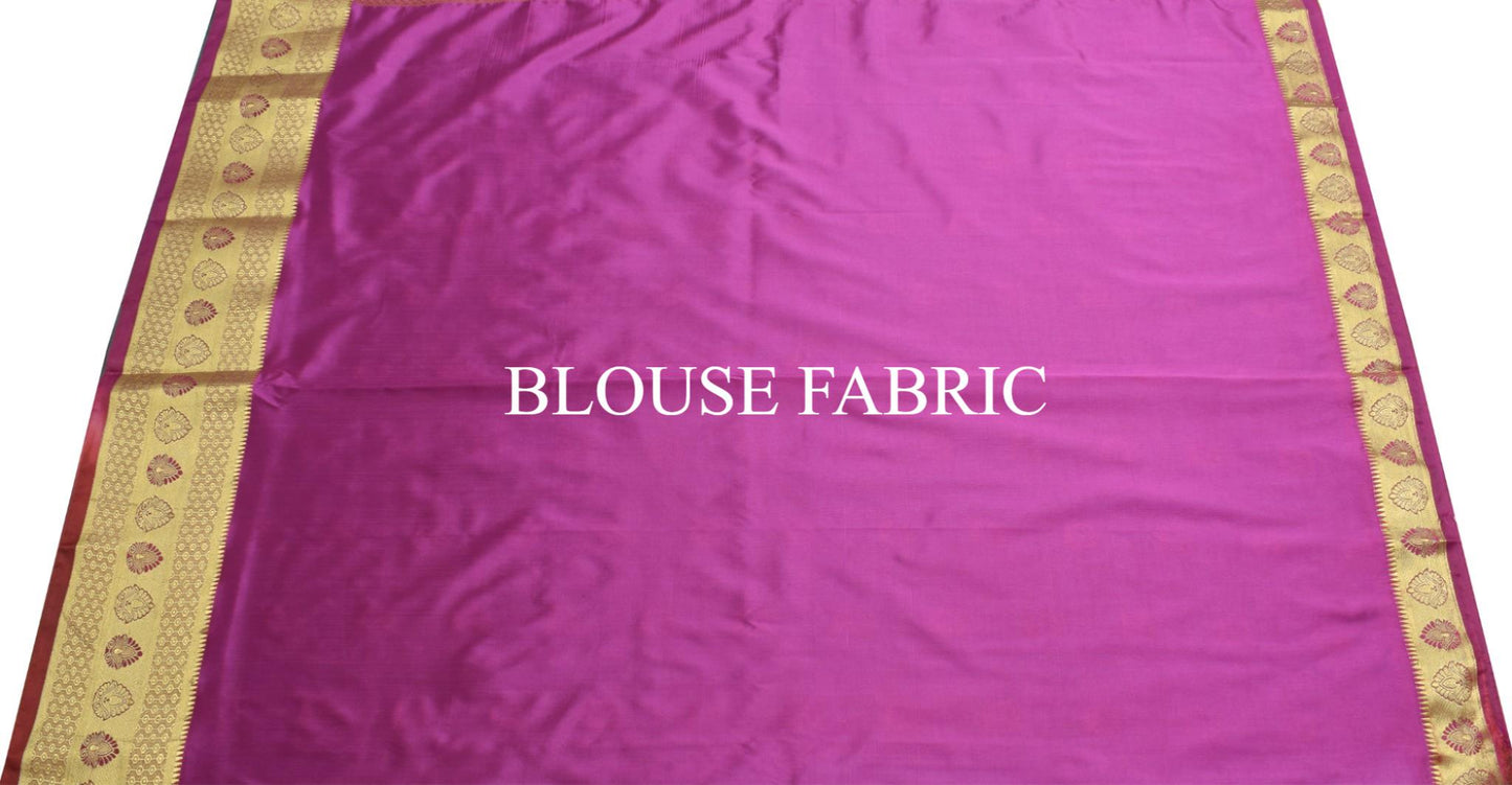 Banarasi Saree Indian Art Silk Woven Zari Brocade Sari Blouse Fabric Aqua Green