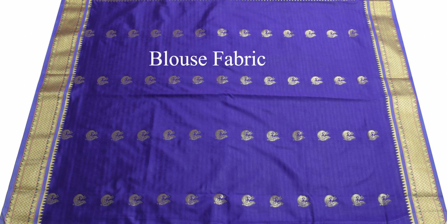 Indian Peachy Orange Sari Banarasi Art Silk Saree with Blouse Gold Zari Weaving