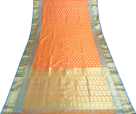 Indian Pink Dual Tone Sari Banarasi Art Silk Saree with Blouse Gold Zari Woven