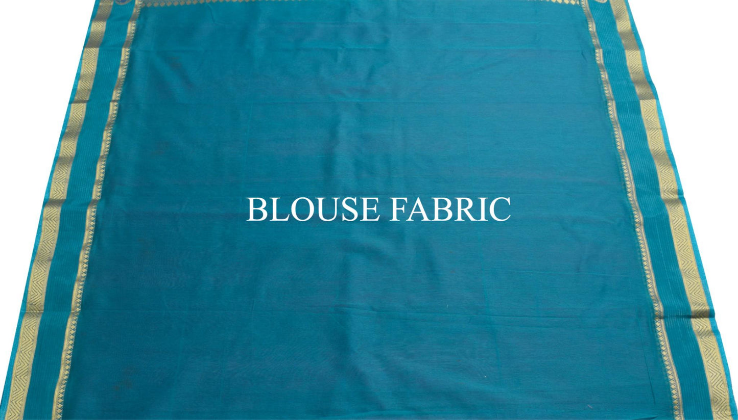 Purple Zari Woven Banarasi Saree Cotton Art Party Wear Sari with Blouse Fabric