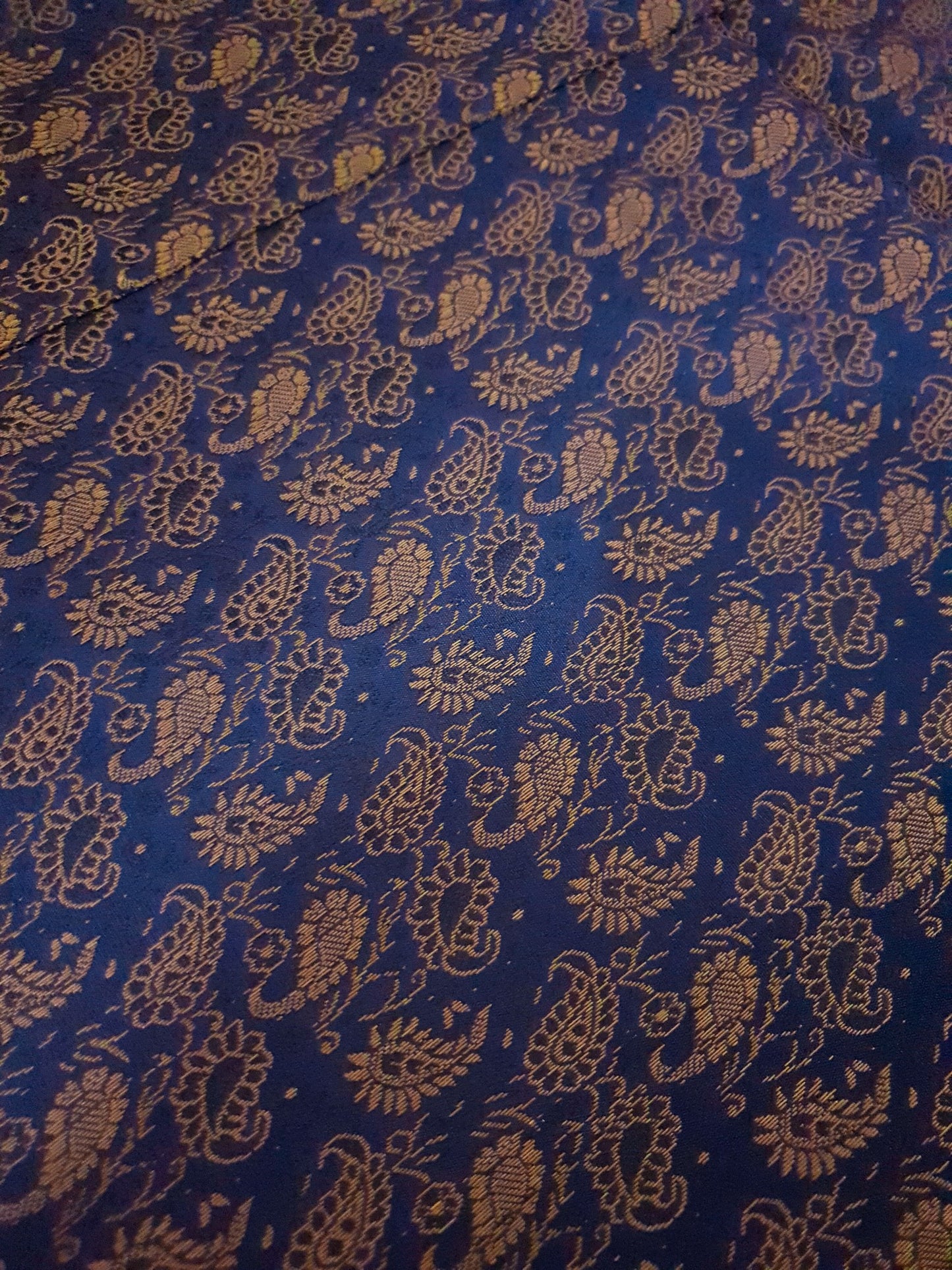 Banarasi Bed Cover Dark Blue Silk Woven Zari Brocade Indian Cushion & Pillow Set