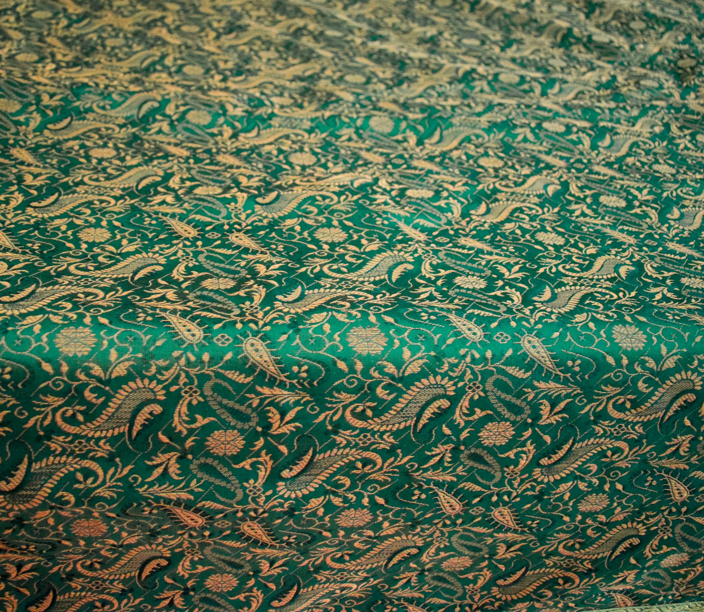 Banarasi Silk Cushion & Pillow Cover Set – Dark Green Zari Brocade Woven Design