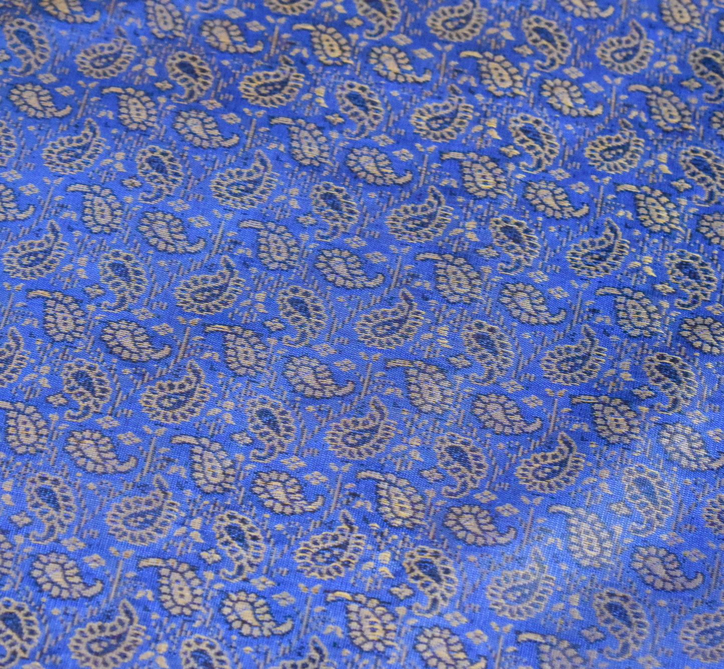 Blue Banarasi Bed, Cushion & Pillow Cover Set Indian Silk & Woven Zari Brocade