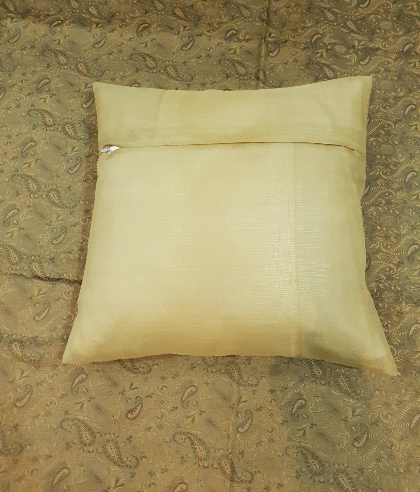Banarasi Bed Cushion & Pillow Cover Set Art Silk Woven Brocade Indian Decor Gift