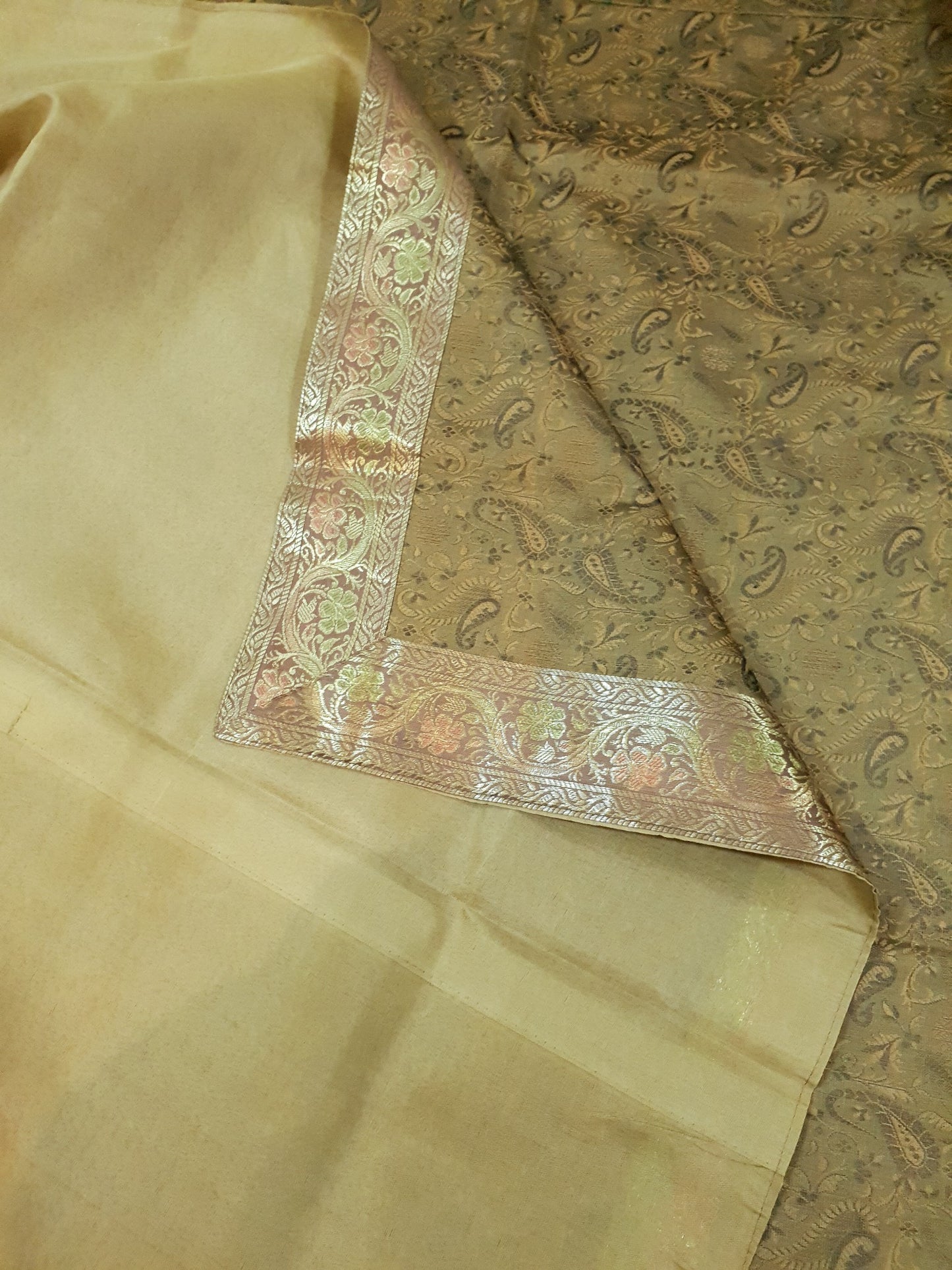 Banarasi Bed Cushion & Pillow Cover Set Art Silk Woven Brocade Indian Decor Gift