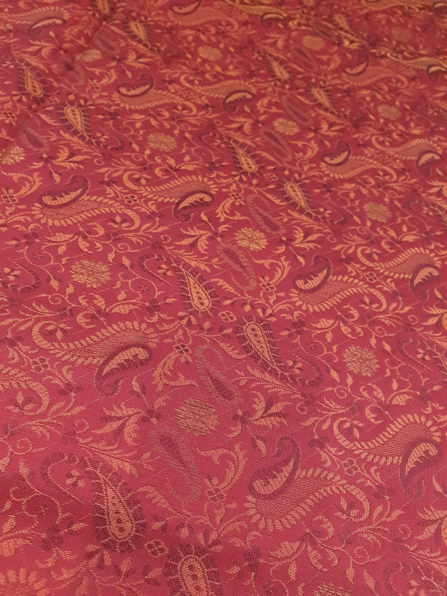 Banarasi Red Bed Cushion & Pillow Cover Set Art Silk Woven Brocade Indian Gift