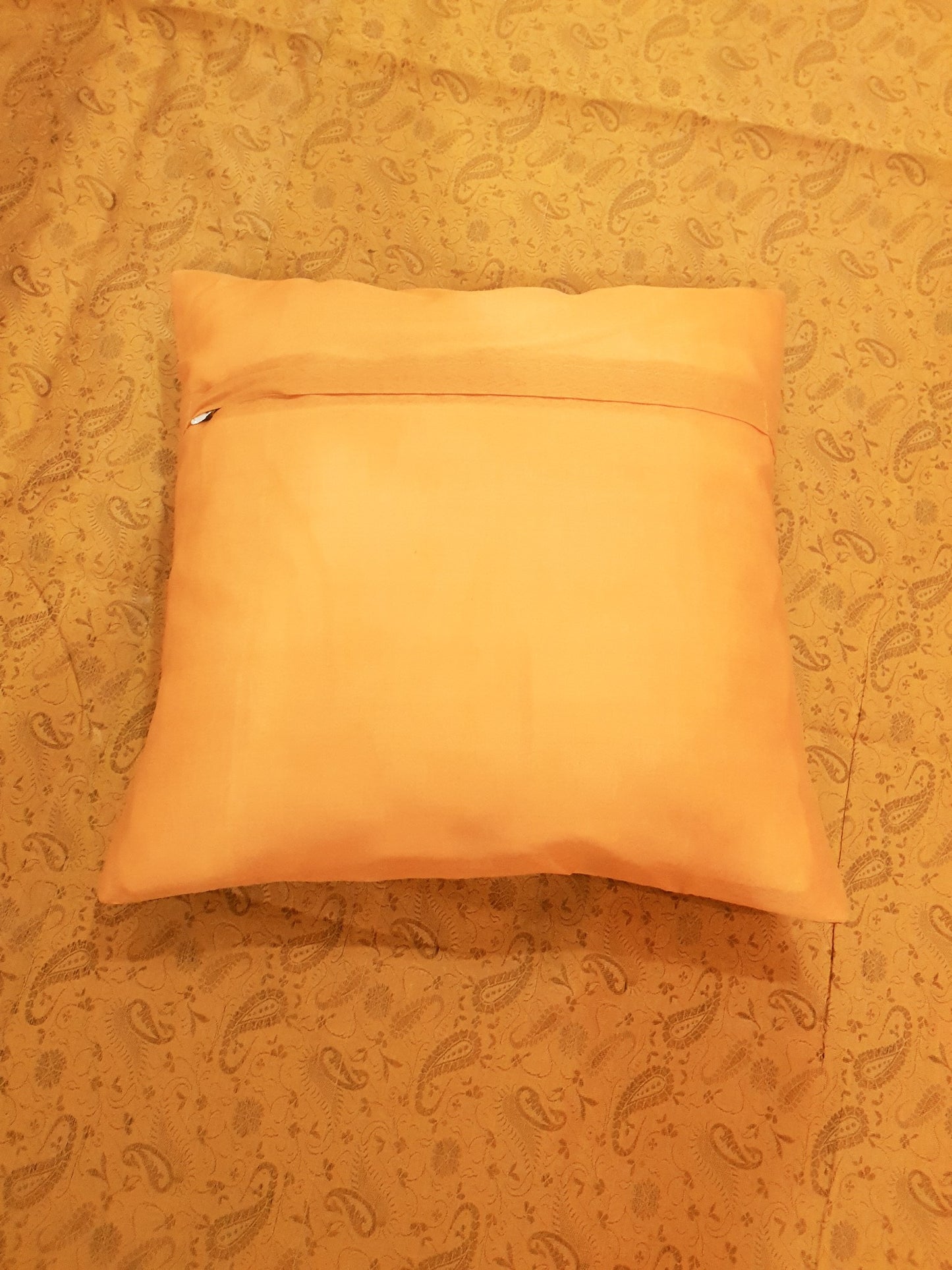 Banarasi Mustard Bed Cushion & Pillow Cover Set Silk Woven Brocade Indian Gift