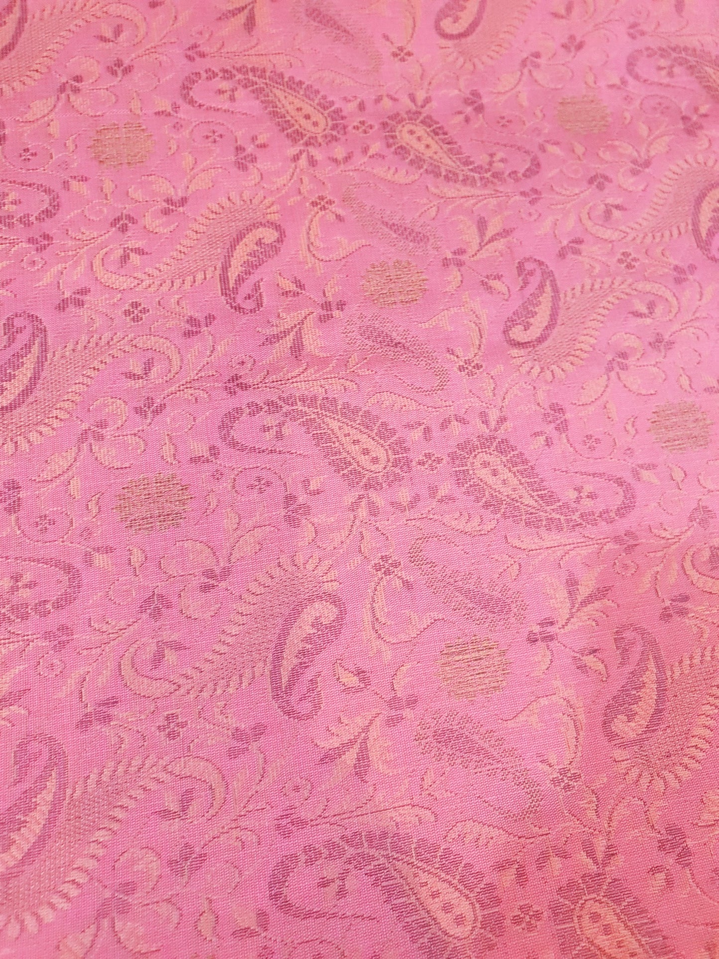 Banarasi Pink Bed Cushion & Pillow Cover Set Art Silk Woven Brocade Indian Gift
