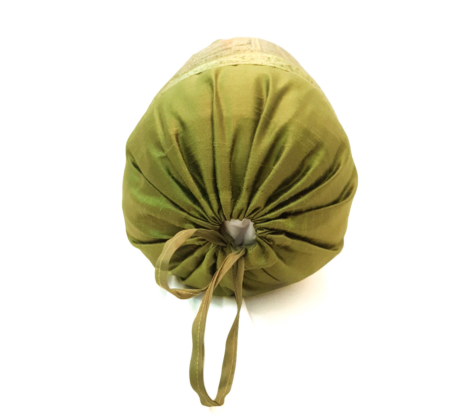 30x15 Inch Green Bolster Cover Mandala Woven Zari Brocade Banarasi Silk Decor