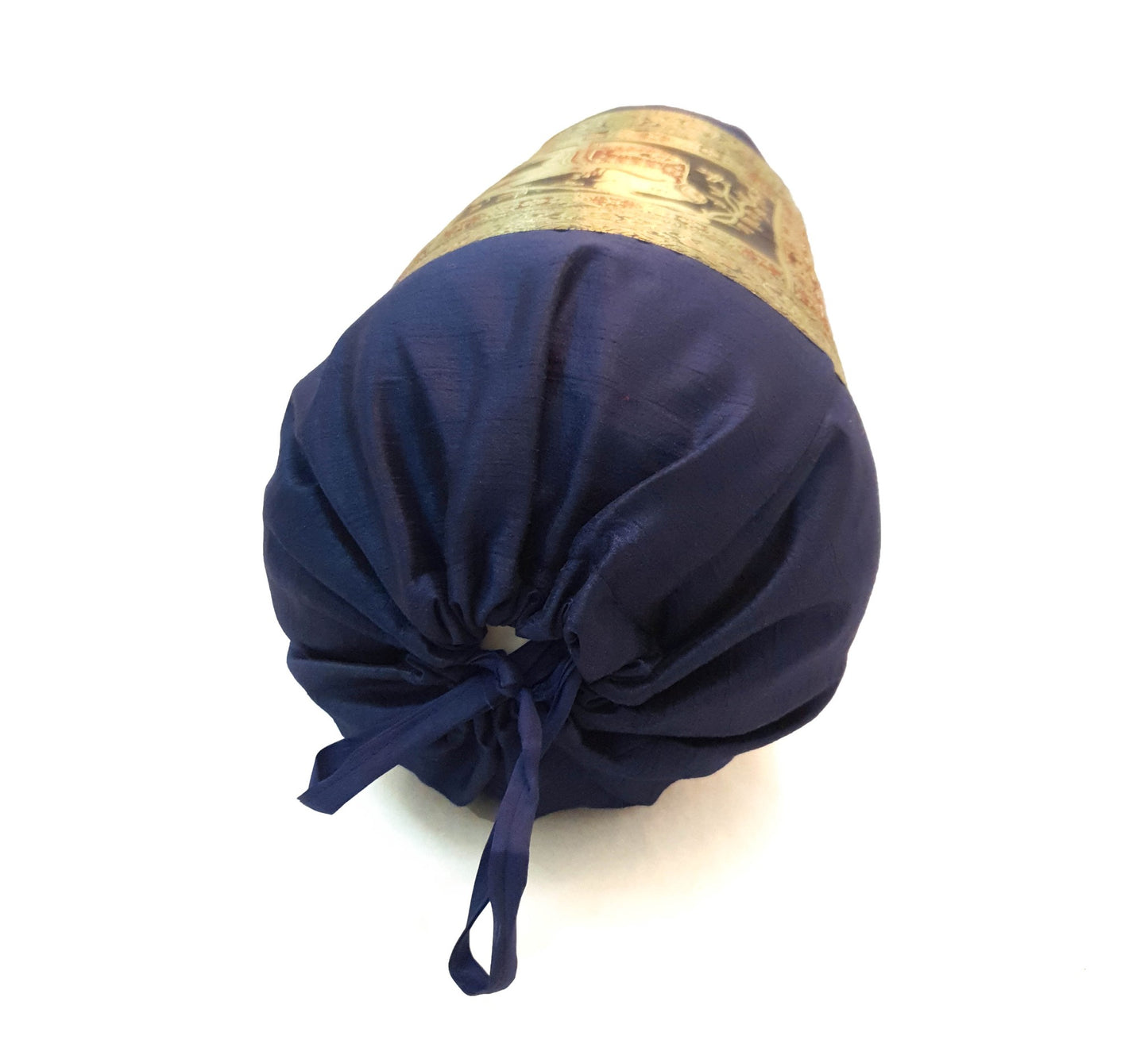 30x15 Inch Bolster Cover Decor Blue Elephant Woven Zari Brocade Banarasi Silk