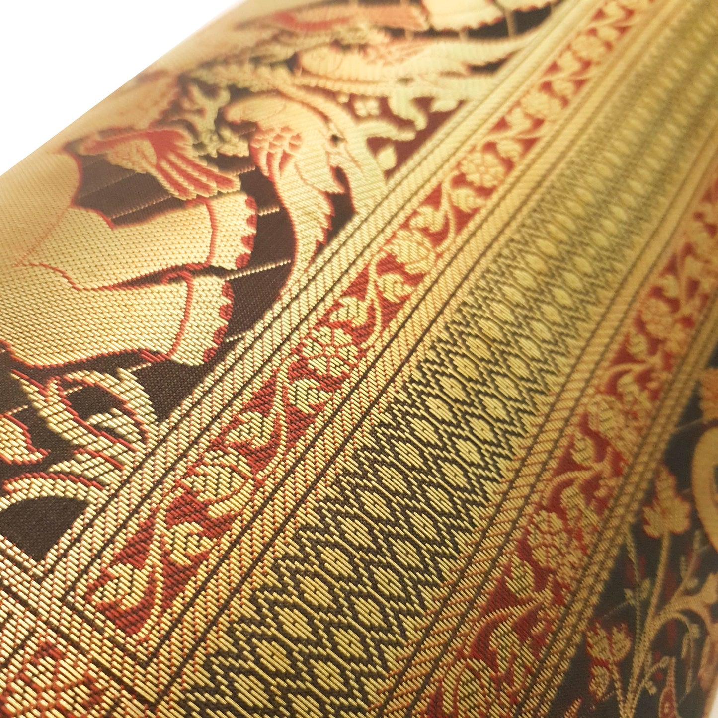 30x15 Inch Bolster Cover Elephant Woven Zari Brocade Banarasi Silk Decor Black