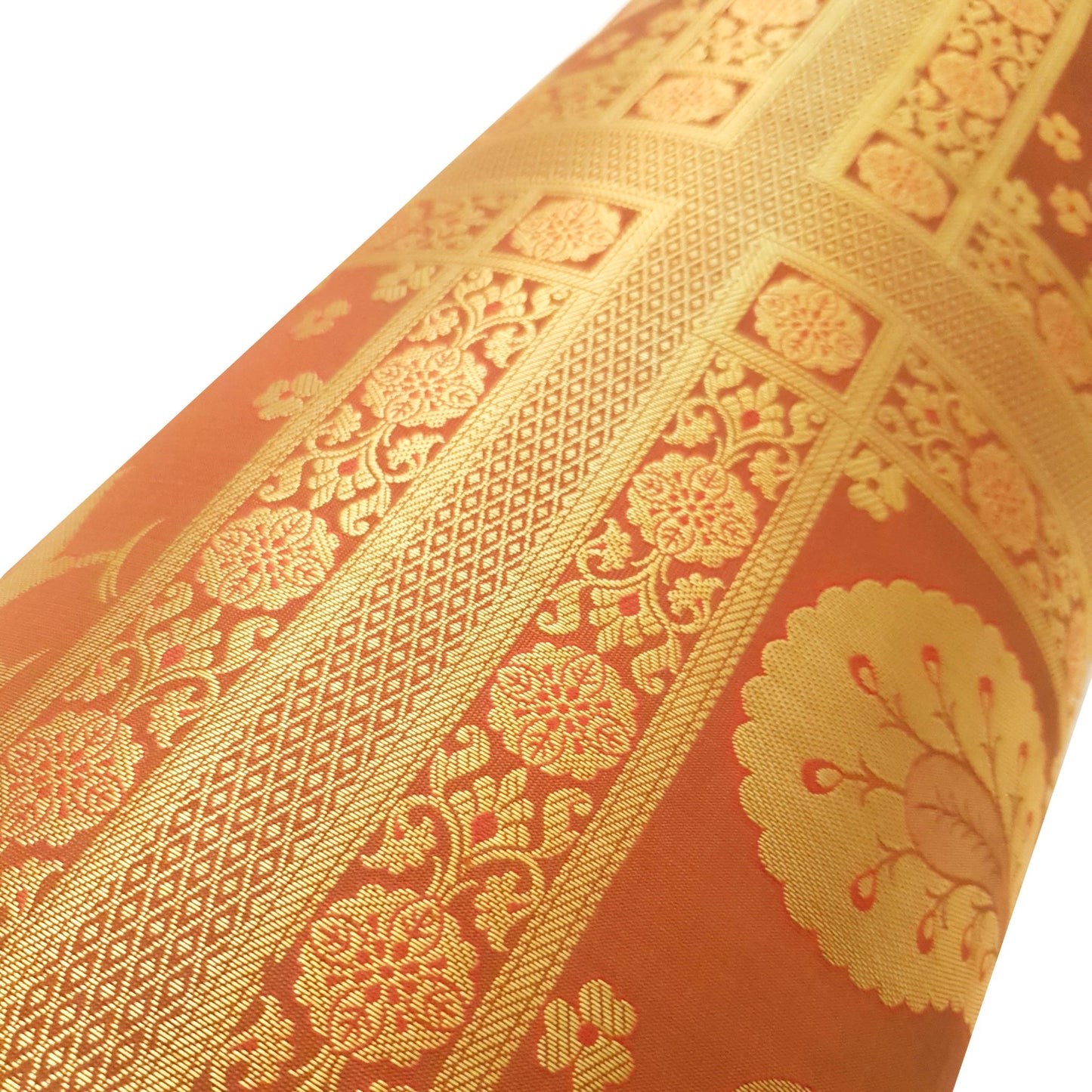 30x15 Inch Bolster Cover Home Decor Peacock Woven Zari Brocade Banarasi Silk