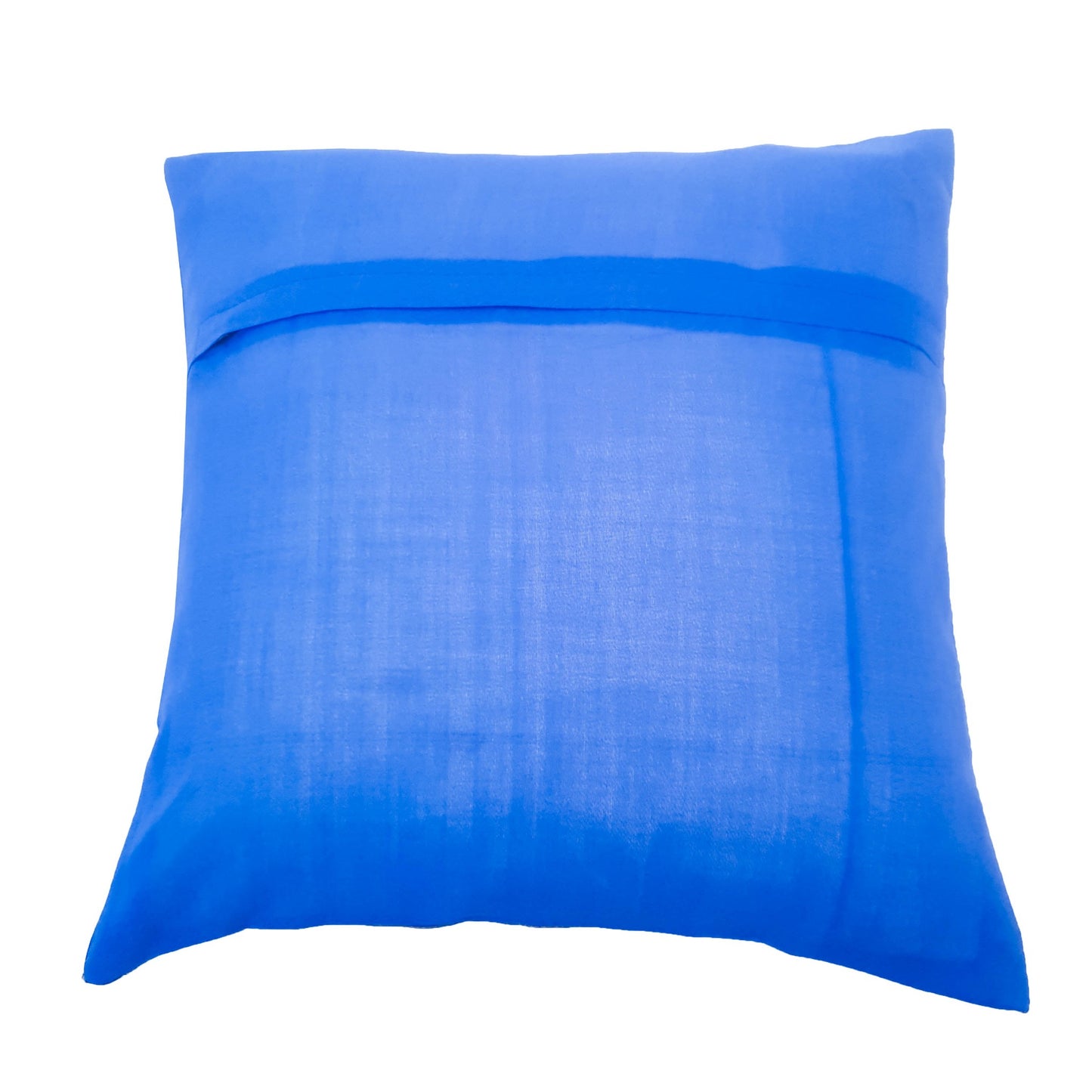 16x16 Inch Blue Cushion Covers Indian Mandala Woven Zari Brocade Banarasi Silk