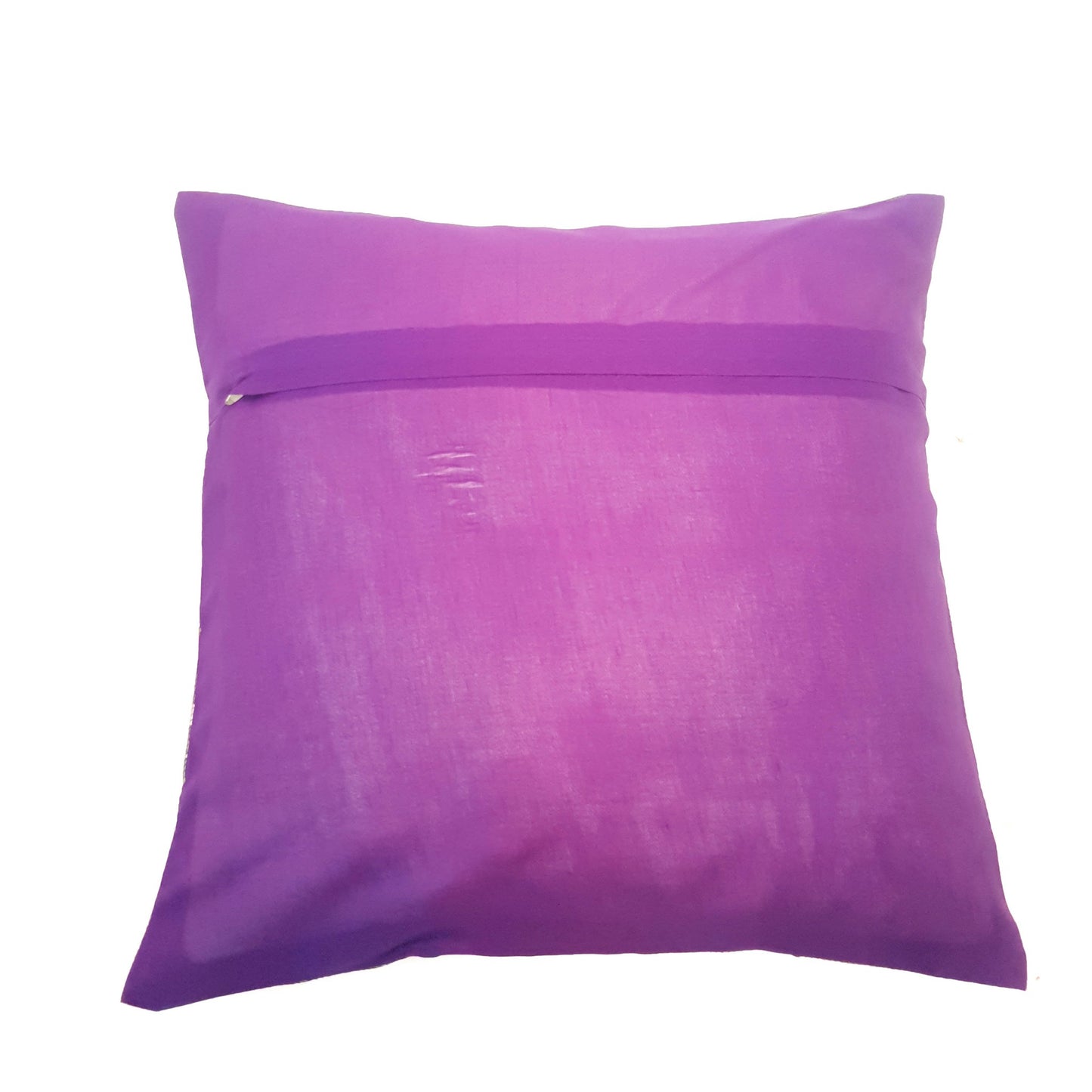 16x16 Inch Purple Cushion Cover Elephant Woven Zari Brocade Banarasi Silk Decor