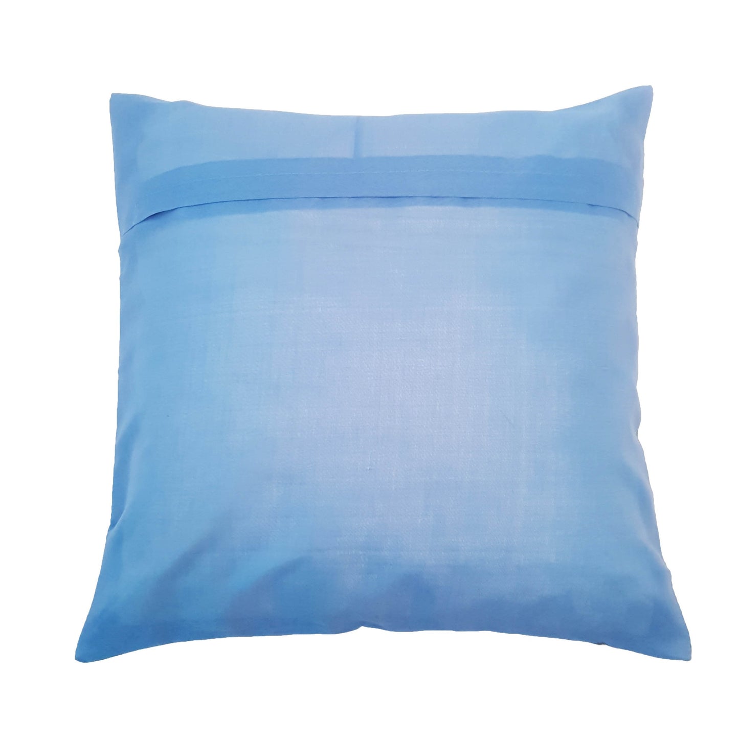 16X16 Inch Banarasi Turquoise Blue Zari Brocade Silk Paisley Cushion Covers