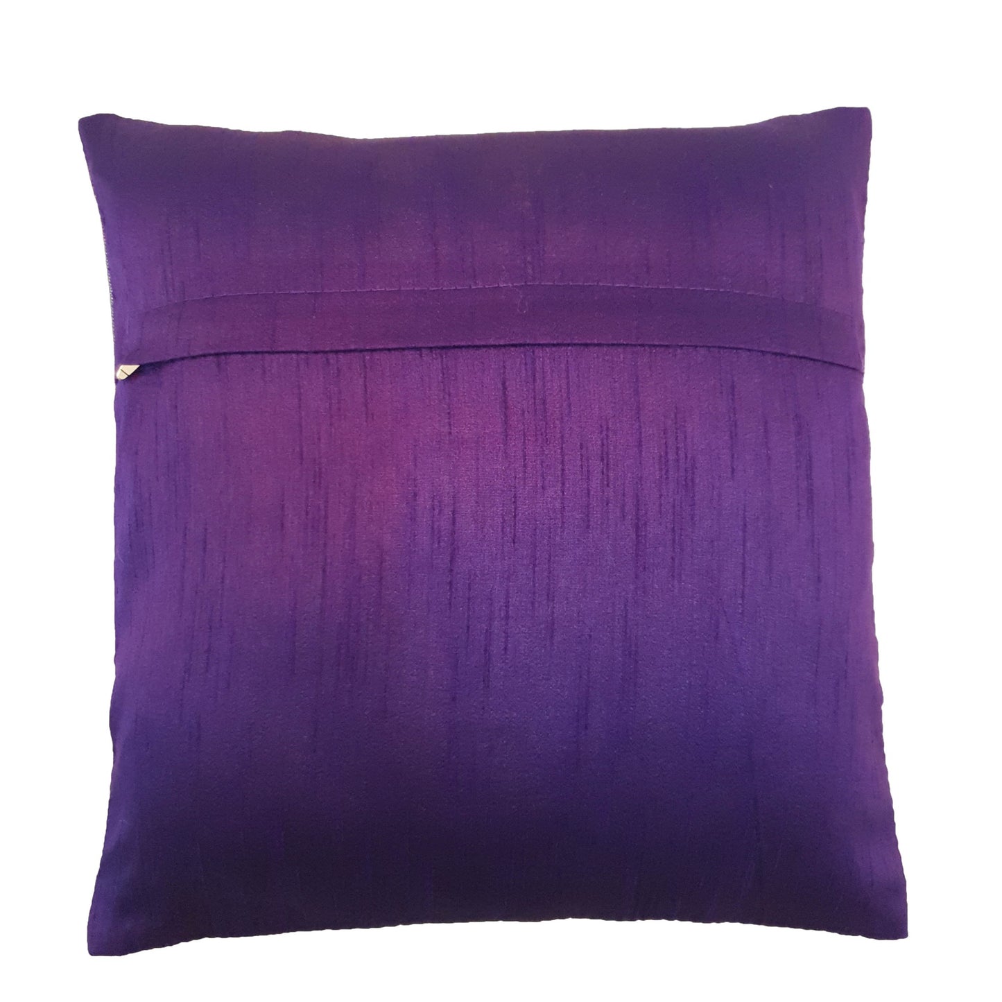 12x12 Inch Purple Cushion Cover Banarasi Decor Elephant Woven Zari Brocade Silk