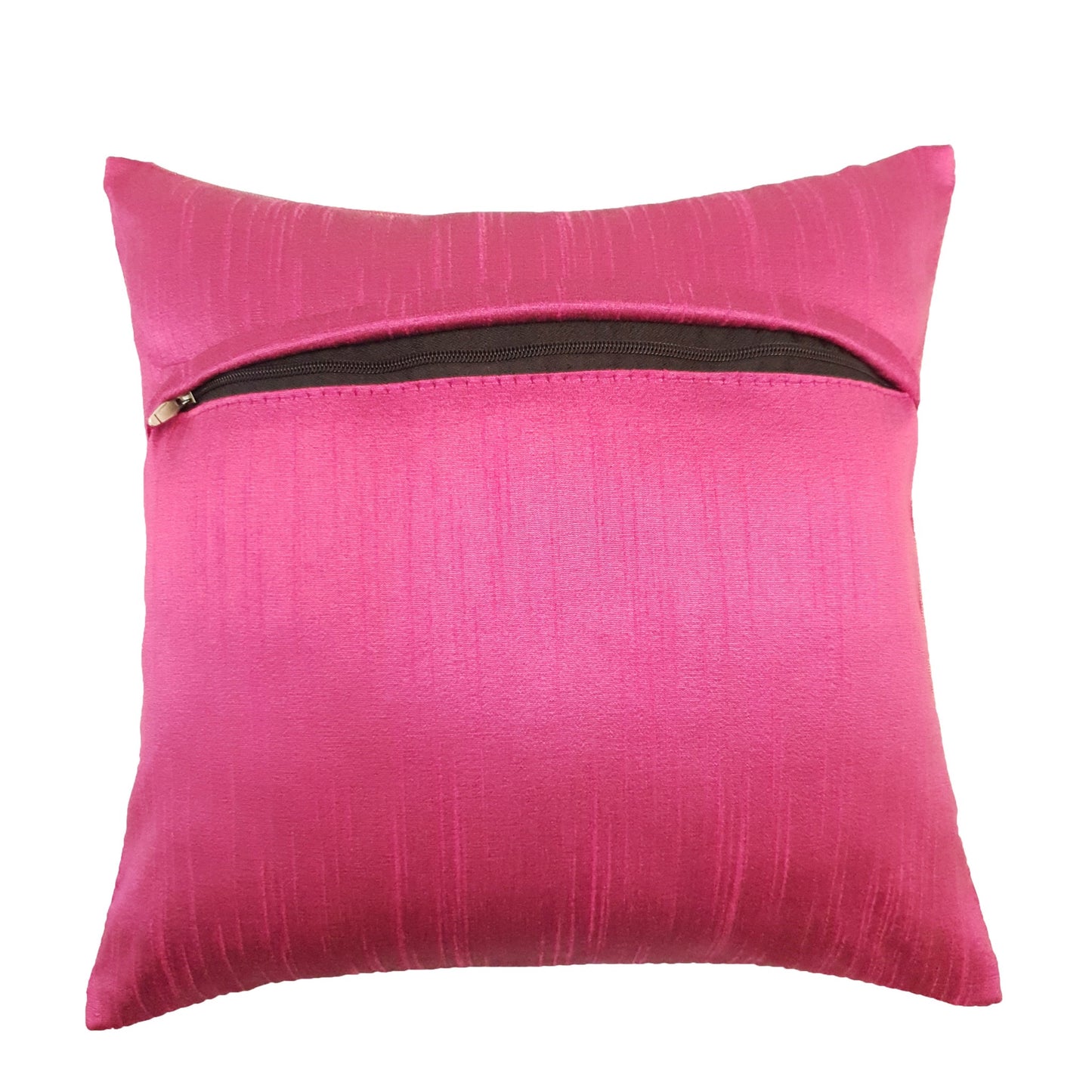Pink 12x12 Inch Cushion Covers Indian Banarasi Mandala Woven Zari Brocade Silk
