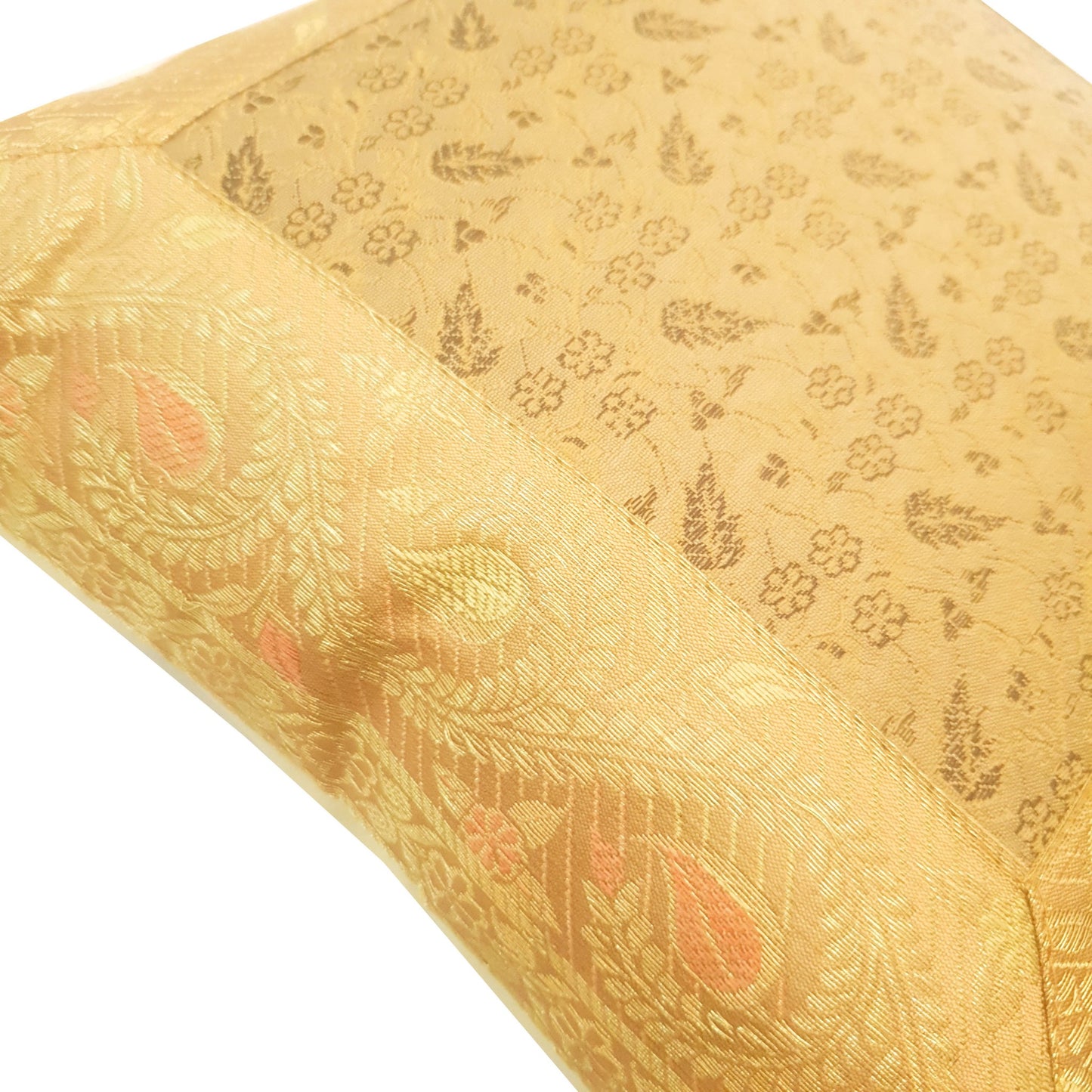 12x12 Inch Floral Cushion Pillow Cover Silk Banarasi Decor Woven Zari Brocade
