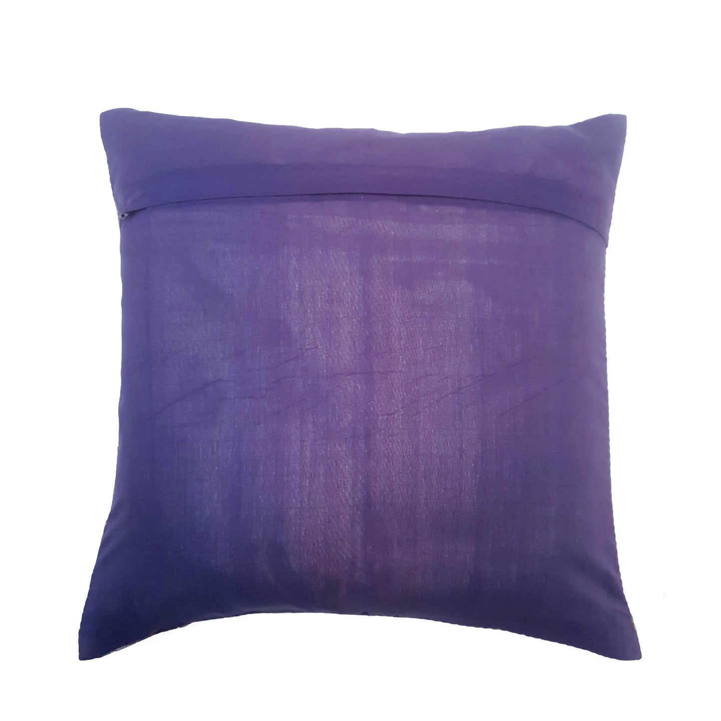 16x16 Inch Blue Cushion Cover Floral Woven Zari Brocade Banarasi Silk Home Decor