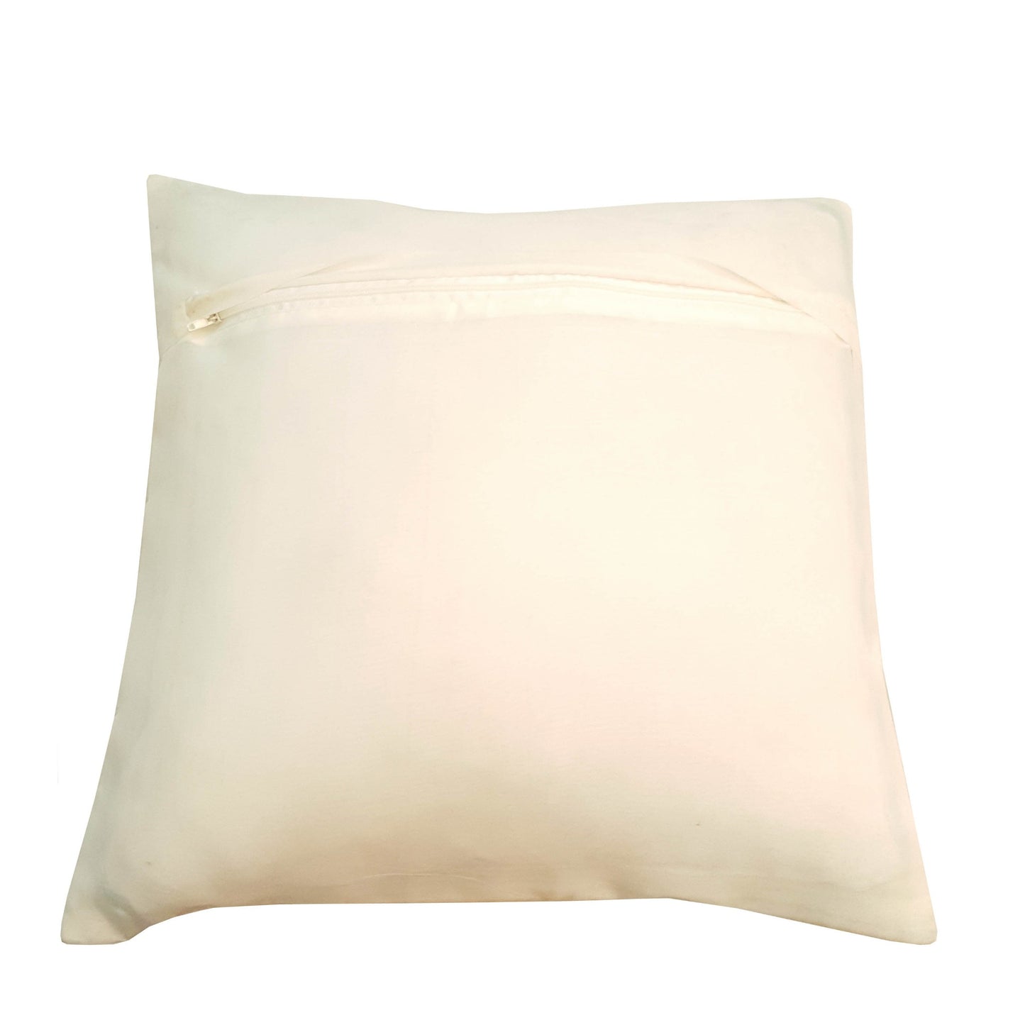 16x16 Inch White Cushion Covers Floral Woven Zari Brocade Banarasi Silk Decor