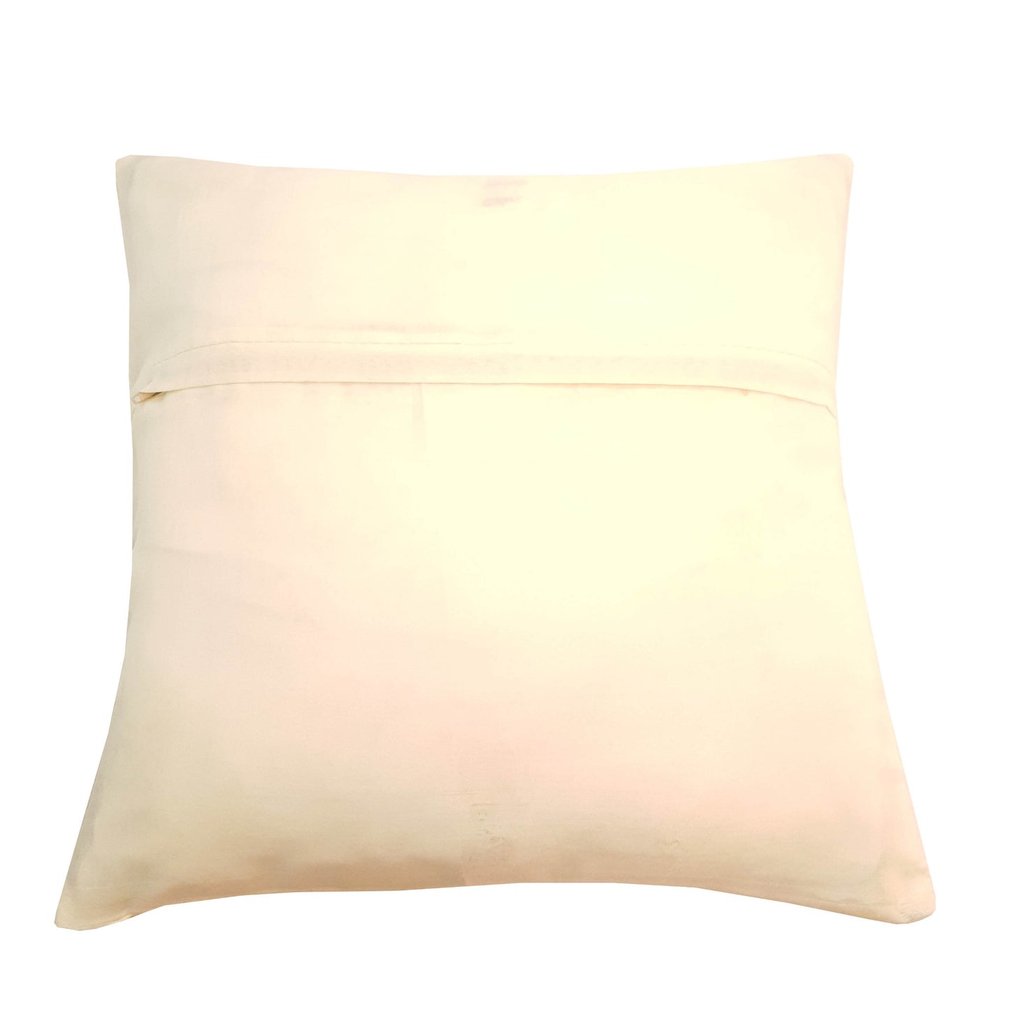 16X16 Inch Banarasi Cream Cushion Covers Zari Brocade Silk Paisley Home Decor
