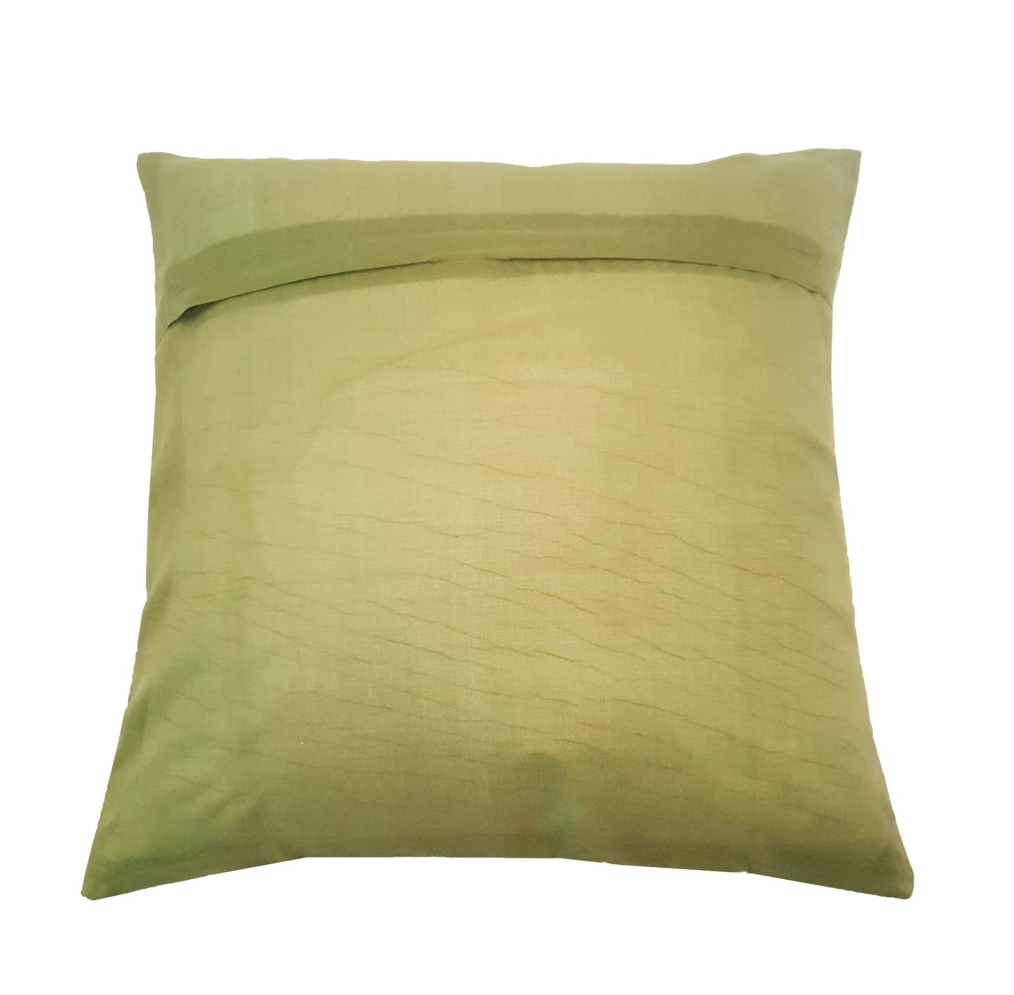 16x16 Inch Cushion Cover Green Taj Mahal Woven Zari Brocade Banarasi Silk Decor