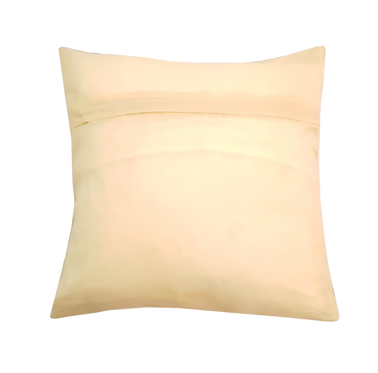 16X16 Inch Banarasi Cushion Covers Zari Brocade Silk Paisley Cream Home Decor