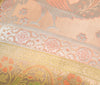 16x16" Gold, Peach Toned Cushion Covers Woven Zari Brocade Banarasi Silk Peacock