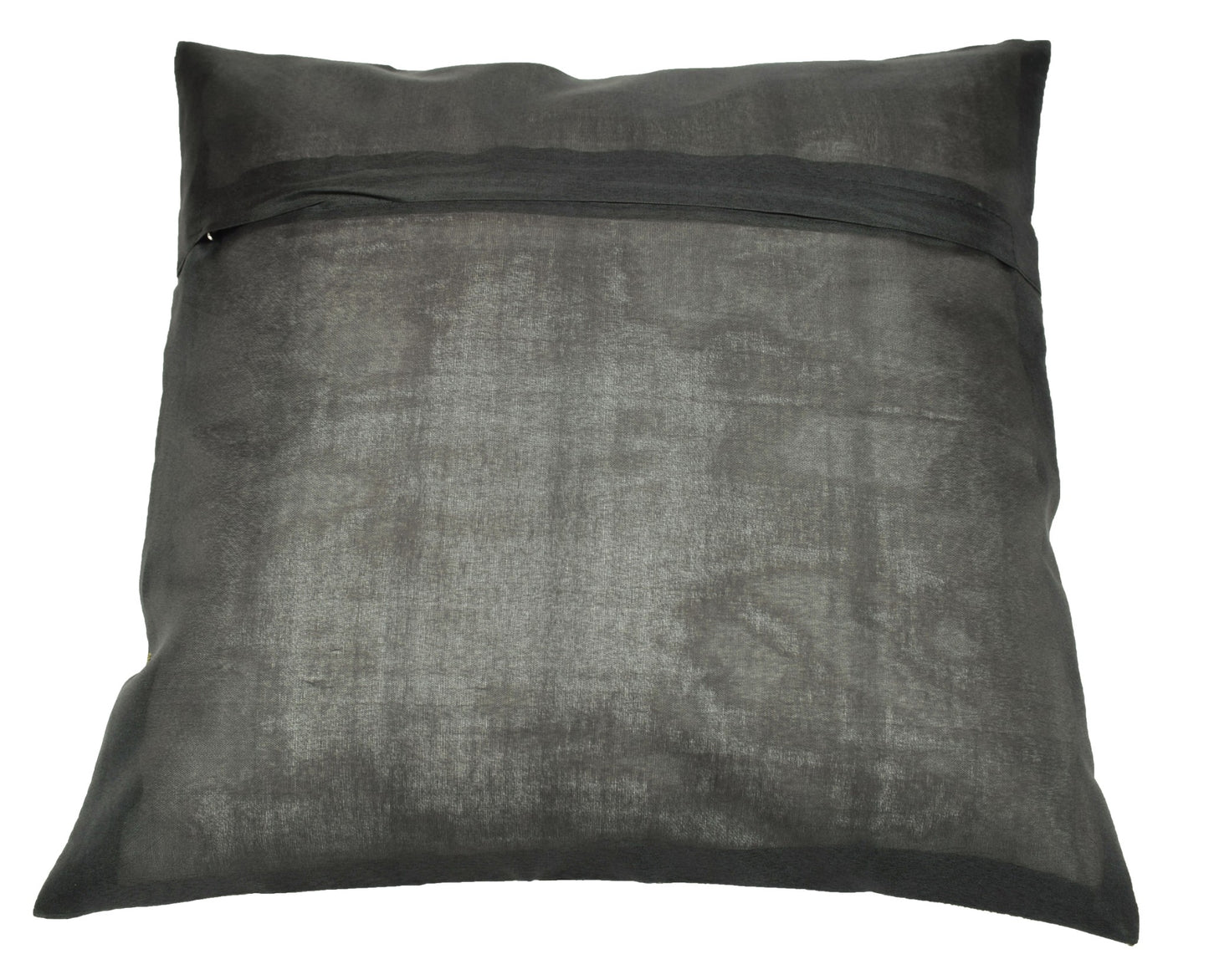 16x16 Inch Black Indian Banarasi Silk Cushion Cover with Zari Brocade Mandala