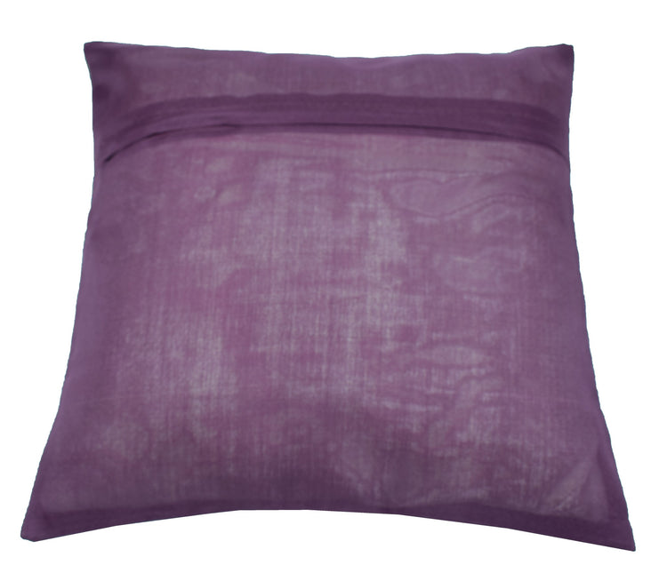 16x16 Inch Purple Indian Woven Zari Brocade Banarasi Silk Mandala Cushion Covers
