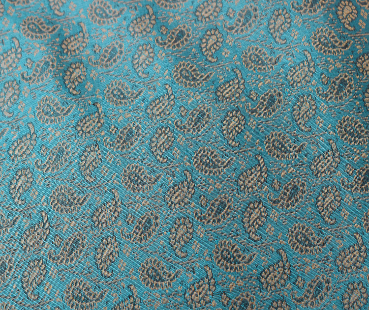 Turquoise Blue Banarasi Diwan Set – Silk Zari Brocade Cushion & Bolster Covers